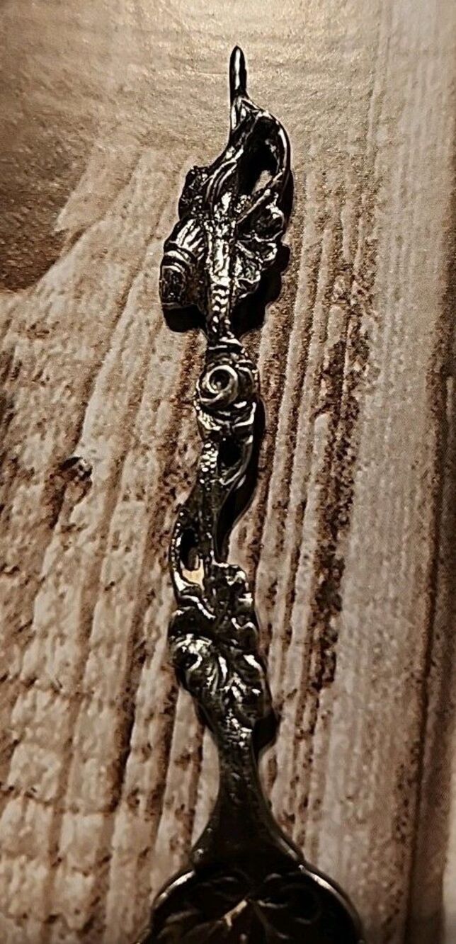 Set Of 4 Vintage Pewter Dimi Spoons With Grape Vine Design - Picture 3 of 5